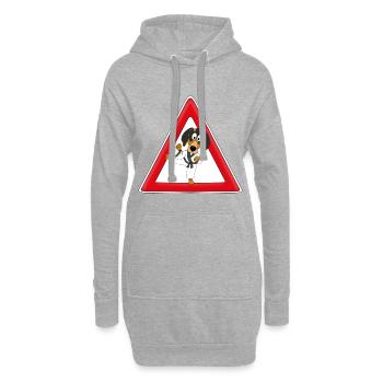 ACHTUNG - KAMPFDACKEL - KARATE - JUDO - SPORT - Hoodie-Kleid - Grau meliert - Vorne