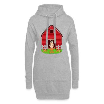 PFERD - PONYHOF - REITERHOF - HÜHNER - TIERISCH - Hoodie-Kleid - Grau meliert - Vorne