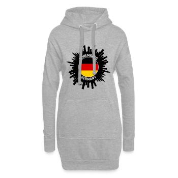 Nuremberg Skyline Allemagne Flag Souvenir de voyage - Sweat-shirt à capuche long Femme - gris chiné - Devant