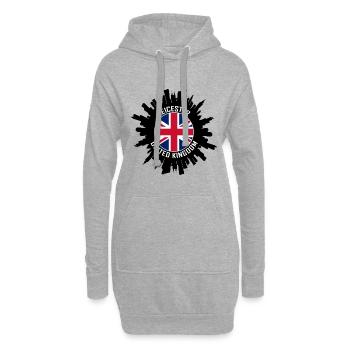 Leicester Skyline UK Flagge Reise Souvenir - Hoodie-Kleid - Grau meliert - Vorne