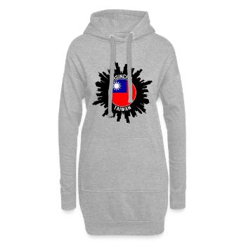 Hsinchu Skyline Taiwan Flag Souvenir de voyage - Sweat-shirt à capuche long Femme - gris chiné - Devant