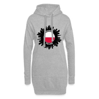 Danzig Skyline Polen Flagge Reise Souvenir - Hoodie-Kleid - Grau meliert - Vorne