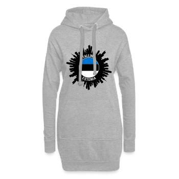 Tallinn Skyline Estland Flagge Reise Souvenir - Hoodie-Kleid - Grau meliert - Vorne