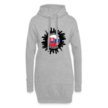 Bratislava Skyline Slowakei Flagge Reisesouvenir - Hoodie-Kleid - Grau meliert - Vorne