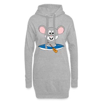 MAUS - KAJAK - WASSERSPORT - KANU - TIER - Hoodie-Kleid - Grau meliert - Vorne