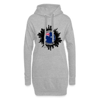 Canberra Skyline Australien Flagge Reisesouvenir - Hoodie-Kleid - Grau meliert - Vorne
