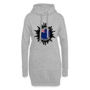 Wellington Skyline Nouvelle-Zélande Flag Voyage Souveni - Sweat-shirt à capuche long Femme - gris chiné - Devant
