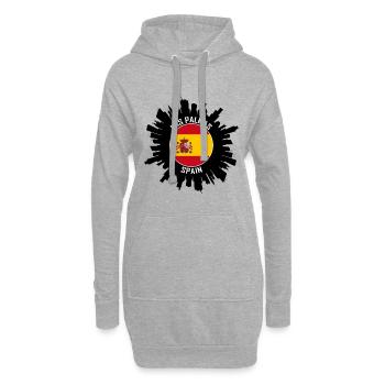 Las Palmas Skyline Espagne Flag Souvenir de voyage - Sweat-shirt à capuche long Femme - gris chiné - Devant