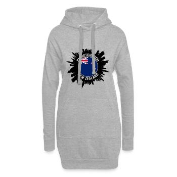 Christchurch Skyline Nouvelle-Zélande Flag Travel Souve - Sweat-shirt à capuche long Femme - gris chiné - Devant