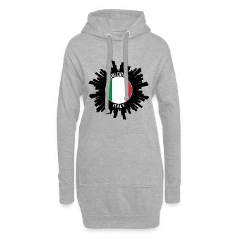 Bologne Skyline Italie Flag Souvenir de voyage - Sweat-shirt à capuche long Femme - gris chiné - Devant