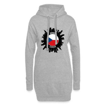 Brünn Skyline Tschechische Flagge Reise Souvenir - Hoodie-Kleid - Grau meliert - Vorne