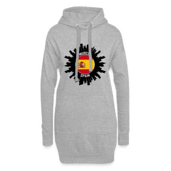Murcia Skyline Spanien Flagge Reise Souvenir - Hoodie-Kleid - Grau meliert - Vorne