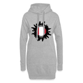 Huancayo Skyline Peru Flagge Reise Souvenir - Hoodie-Kleid - Grau meliert - Vorne