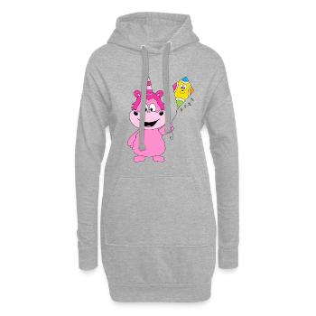 EINHORN - DRACHE - DRACHENSTEIGEN - WIND - FUN - Hoodie-Kleid - Grau meliert - Vorne
