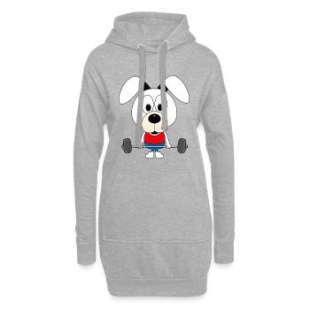 HUND - FITNESS - BODYBUILDING - GEWICHTHEBER - Hoodie-Kleid - Grau meliert - Vorne