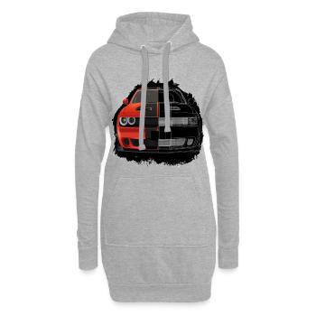 Muscle Car USA ,Dodg.e Challenger GT, Auto ,V8 - Hoodie-Kleid - Grau meliert - Vorne