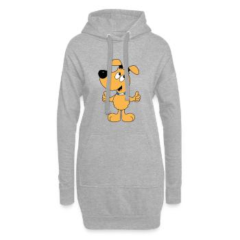 HUND - MÖGEN - LIKEN - TIERISCH - GUT - TIER - Hoodie-Kleid - Grau meliert - Vorne