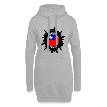 Keelung Skyline Taiwan Flag Souvenir de voyage - Sweat-shirt à capuche long Femme - gris chiné - Devant