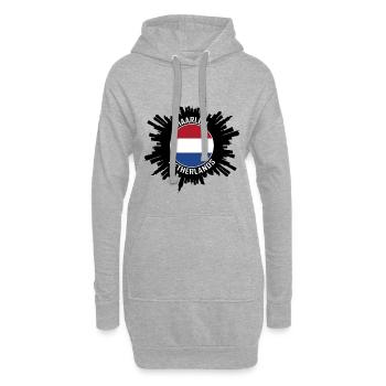 Haarlem Skyline Pays-Bas Flag Souvenir de voyage - Sweat-shirt à capuche long Femme - gris chiné - Devant