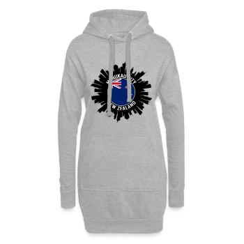 Manukau City Skyline Neuseeland Flagge Reise Souve - Hoodie-Kleid - Grau meliert - Vorne
