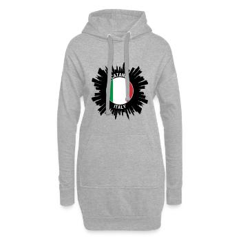 Catane Skyline Italie Flag Souvenir de voyage - Sweat-shirt à capuche long Femme - gris chiné - Devant