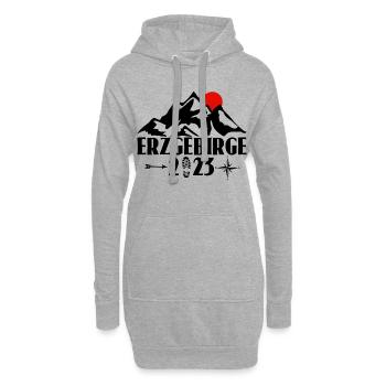 Erzgebirge 2023 auf weis - Hoodie-Kleid - Grau meliert - Vorne