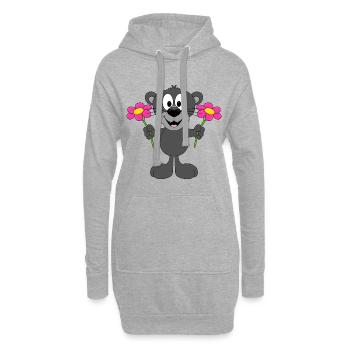 PANTHER - BLUMEN - TIER - TIERISCH - Hoodie-Kleid - Grau meliert - Vorne