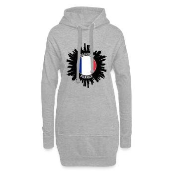 Mulhouse Skyline France Flag Souvenir de voyage - Sweat-shirt à capuche long Femme - gris chiné - Devant