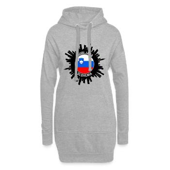 Ljubljana Skyline Slovénie Flag Souvenir de voyage - Sweat-shirt à capuche long Femme - gris chiné - Devant