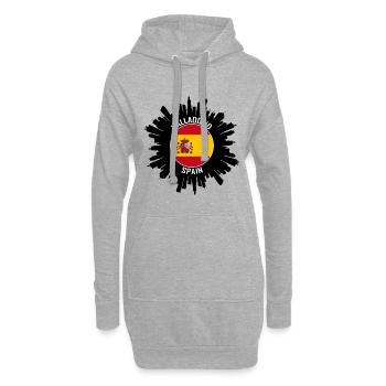 Valladolid Skyline Espagne Flag Souvenir de voyage - Sweat-shirt à capuche long Femme - gris chiné - Devant