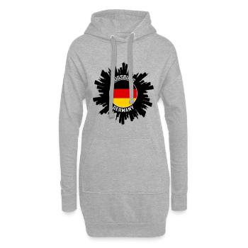 Augsburg Skyline Deutschland Flagge Reise-Souvenir - Hoodie-Kleid - Grau meliert - Vorne