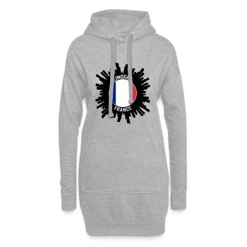 Limoges Skyline France Flag Souvenir de voyage - Sweat-shirt à capuche long Femme - gris chiné - Devant