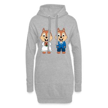 EICHHÖRNCHEN - HOCHZEIT - HEIRATEN - LIEBE - LOVE - Hoodie-Kleid - Grau meliert - Vorne