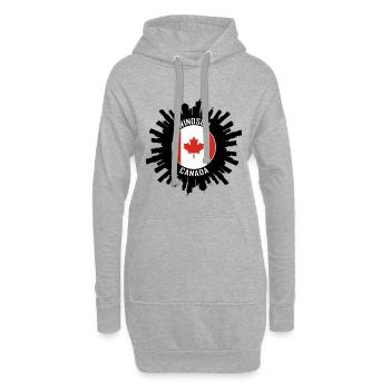 Windsor Skyline Kanada Flagge Reise-Souvenir - Hoodie-Kleid - Grau meliert - Vorne