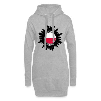 Katowice Skyline Pologne Flag Souvenir de voyage - Sweat-shirt à capuche long Femme - gris chiné - Devant