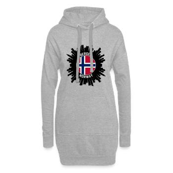 Bergen Skyline Norvège Flag Souvenir de voyage - Sweat-shirt à capuche long Femme - gris chiné - Devant
