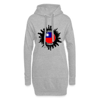 Chiayi Skyline Taiwan Flag Souvenir de voyage - Sweat-shirt à capuche long Femme - gris chiné - Devant