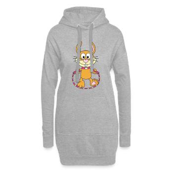 HASE - KANINCHEN - SPRINGSEIL - SEILSPRINGEN - Hoodie-Kleid - Grau meliert - Vorne