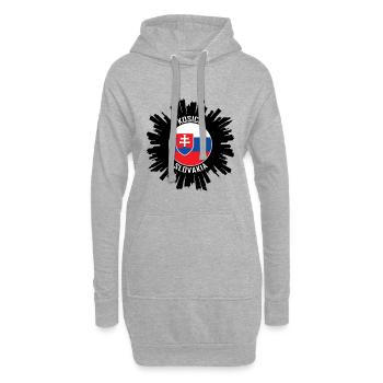 Kosice Skyline Slowakei Flagge Reise-Souvenir - Hoodie-Kleid - Grau meliert - Vorne