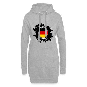 Aachen Skyline Deutschland Flagge Reise-Souvenir - Hoodie-Kleid - Grau meliert - Vorne