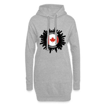Saskatoon Skyline Canada Flag Souvenir de voyage - Sweat-shirt à capuche long Femme - gris chiné - Devant