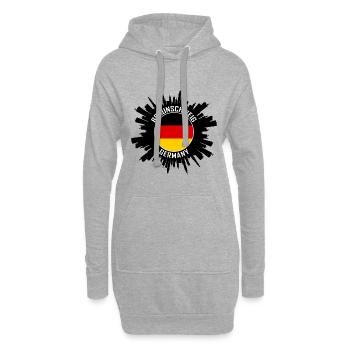 Braunschweig Skyline Allemagne Flag Souvenir de voyage - Sweat-shirt à capuche long Femme - gris chiné - Devant