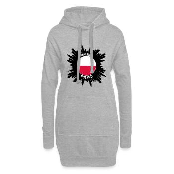 Radom Skyline Pologne Flag Souvenir de voyage - Sweat-shirt à capuche long Femme - gris chiné - Devant