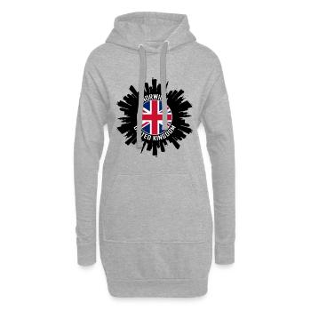 Norwich Skyline UK Flagge Reise-Souvenir - Hoodie-Kleid - Grau meliert - Vorne