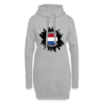 Groningen Skyline Pays-Bas Flag Souvenir de voyage - Sweat-shirt à capuche long Femme - gris chiné - Devant