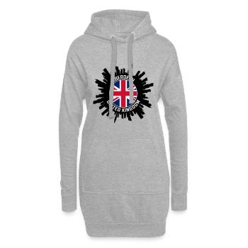 Aberdeen Skyline UK Flagge Reise-Souvenir - Hoodie-Kleid - Grau meliert - Vorne