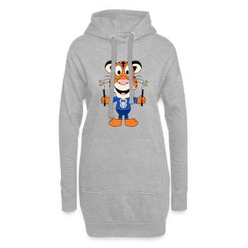 ZAUBERER - TIGER - ZAUBERN - ZAUBEREI - TIER - Hoodie-Kleid - Grau meliert - Vorne