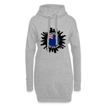 Northcote Skyline Neuseeland Flagge Reise-Souvenir - Hoodie-Kleid - Grau meliert - Vorne