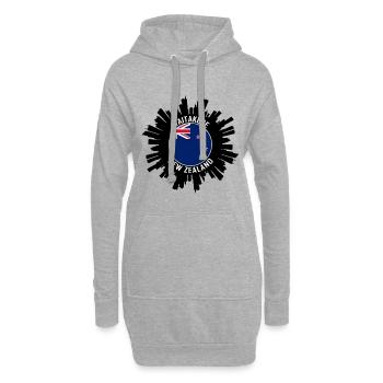 Waitakere Skyline Neuseeland Flagge Reise-Souvenir - Hoodie-Kleid - Grau meliert - Vorne