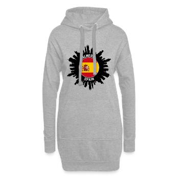 Almeria Skyline Spanien Flagge Reise-Souvenir - Hoodie-Kleid - Grau meliert - Vorne